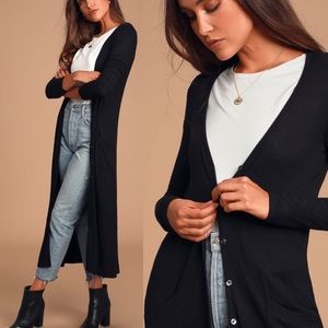 🆕 Lulu’s Black Long Cardigan Sweater